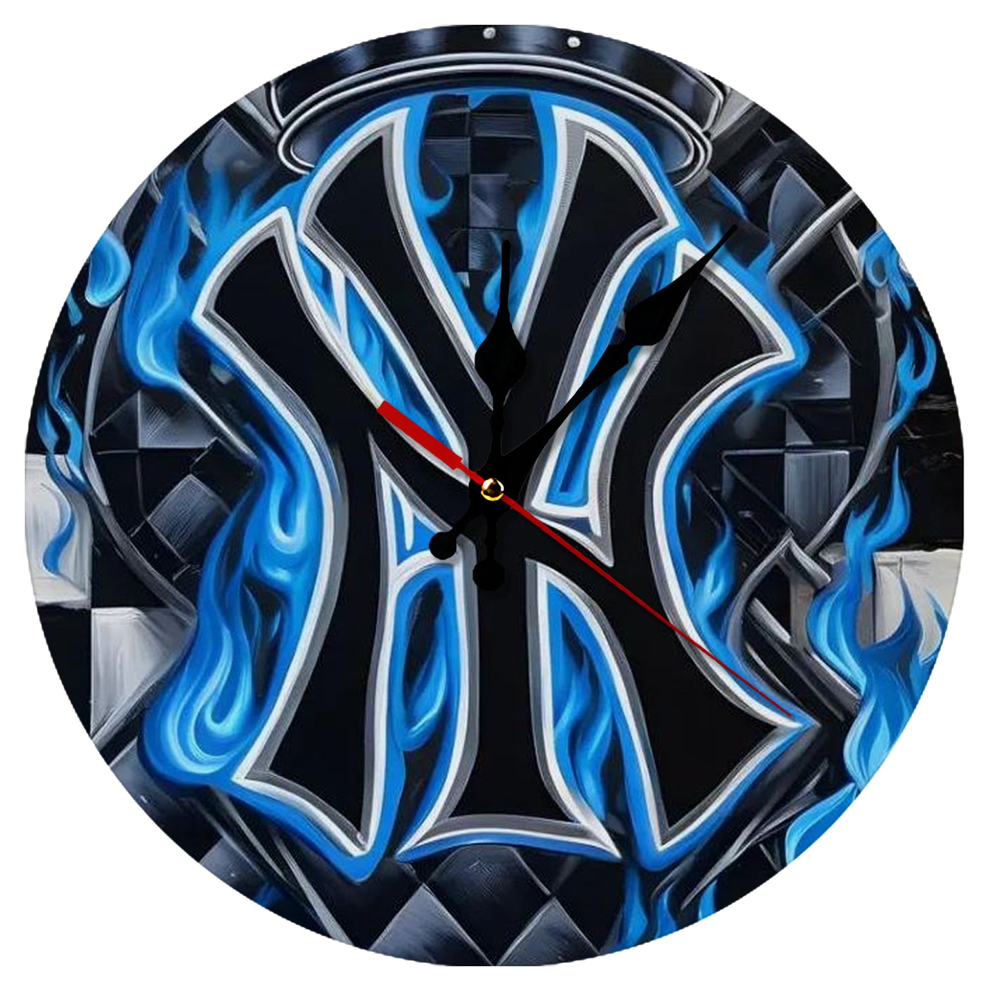 New York Yankees 324 Silent Round Wall Clock – Modern & Stylish DIY Design, Durable Wood Construction, Easy To Install – Perfect For Office, Bedroom, Living Room, And More